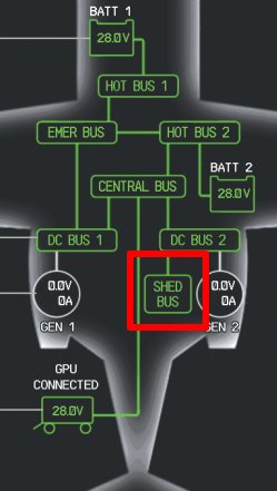 Phenom 100 G1000 Electricity Status page